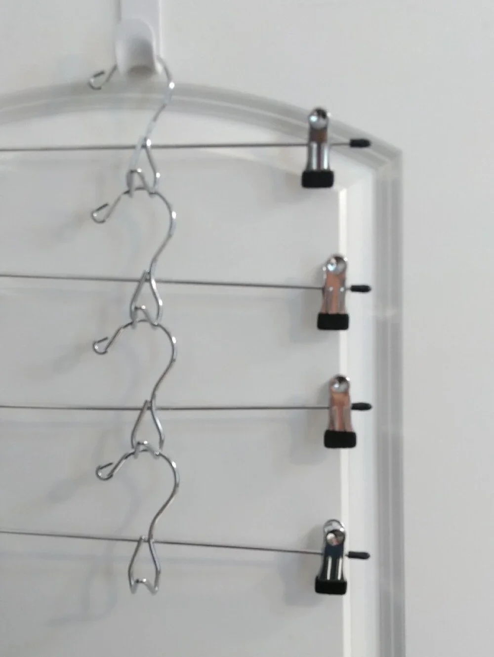Multi-Tier Metal Skirt/Pant Hangers with Clips - Silver
